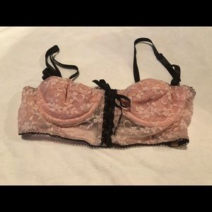 Pink & Black lace Sophie B. bra 32A